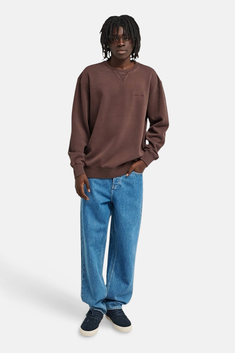 Sweat col O - brun