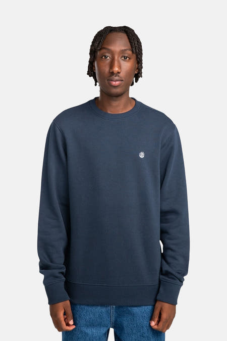 Gilet bleu avec col rond d'ELEMENT, design simple avec petit logo sur la poitrine.