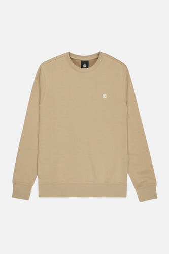 Gilet beige avec col rond d'ELEMENT, avec un petit logo sur la poitrine.