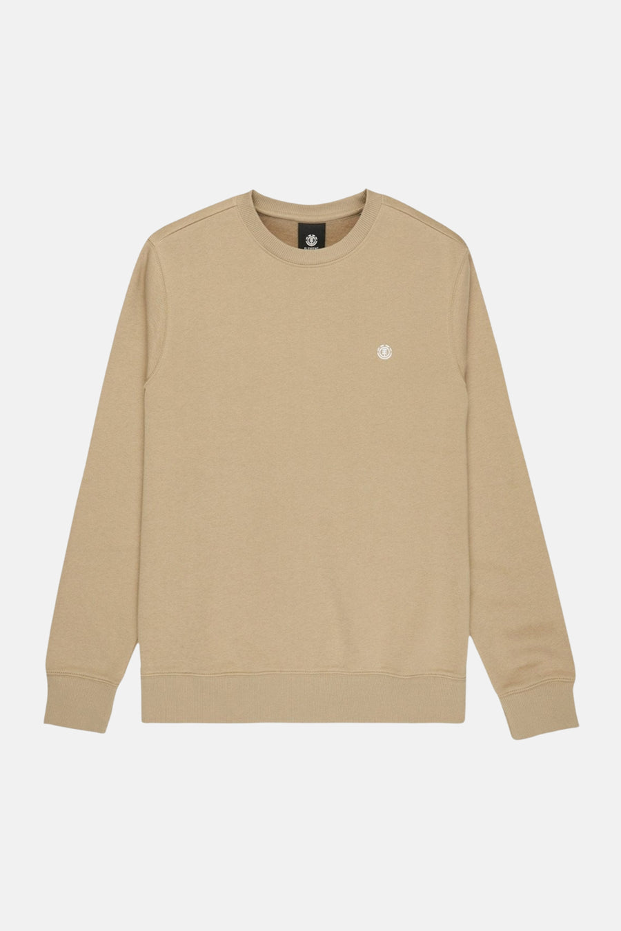 Gilet beige avec col rond d'ELEMENT, avec un petit logo sur la poitrine.