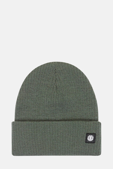 Casquette verte d'ELEMENT, avec une texture rayée et un logo de marque noir.