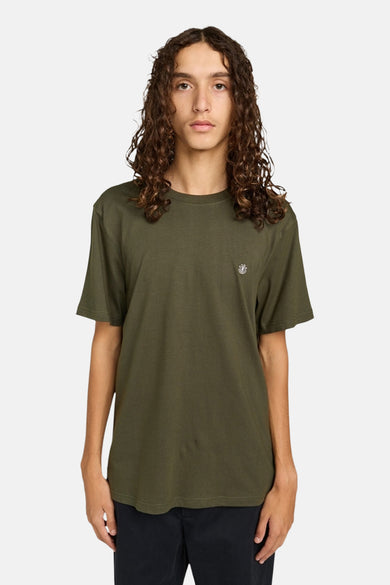 T-shirt vert de man mantes courtes ELEMENT ELEMENT, avec petit petit logo logo sur la. po