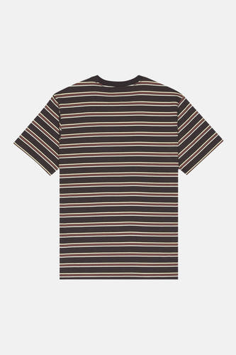 T-shirt à manches courtes multicolore d'ELEMENT, rayé de détails marrons et beiges.
