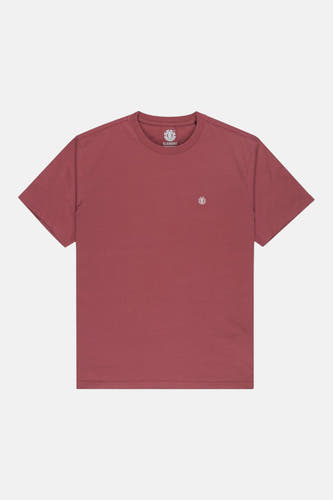 T-shirt rouge à manches courtes d'ELEMENT, avec un petit logo sur la poitrine.