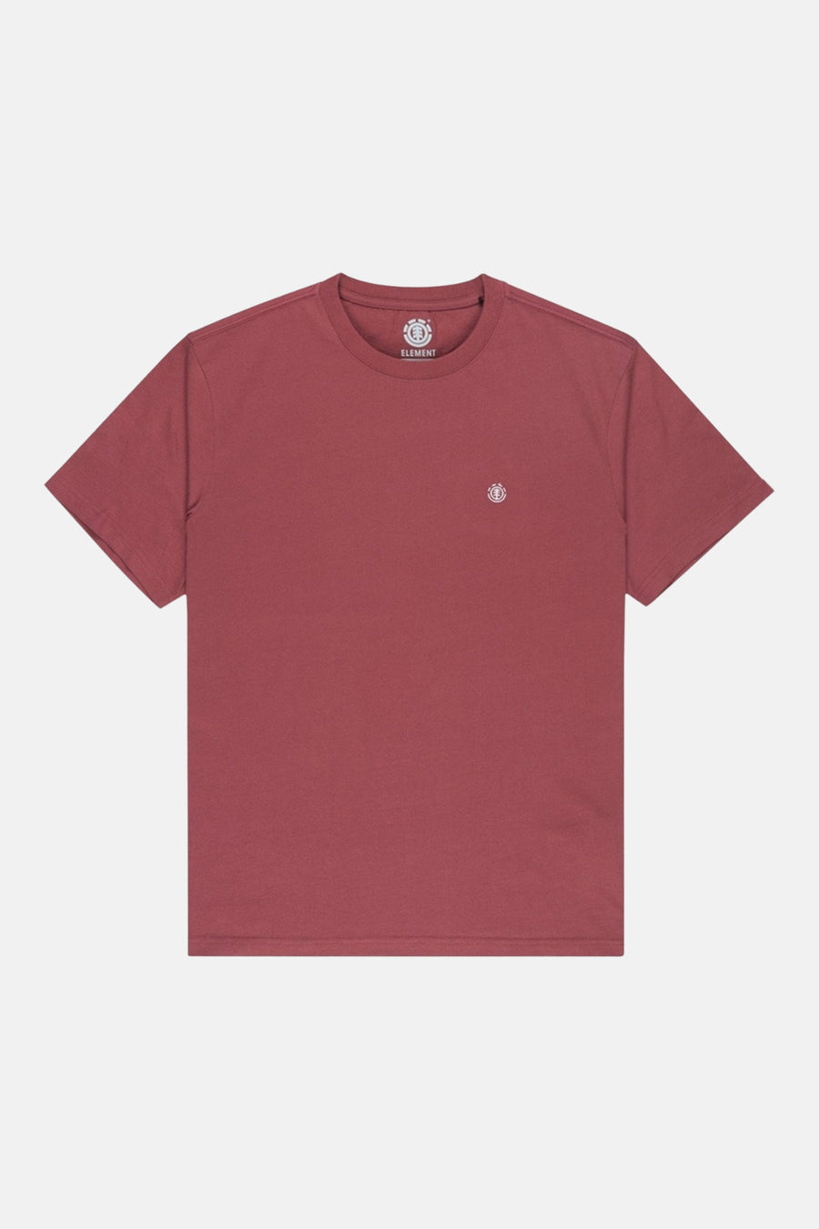 T-shirt rouge à manches courtes d'ELEMENT, avec un petit logo sur la poitrine.
