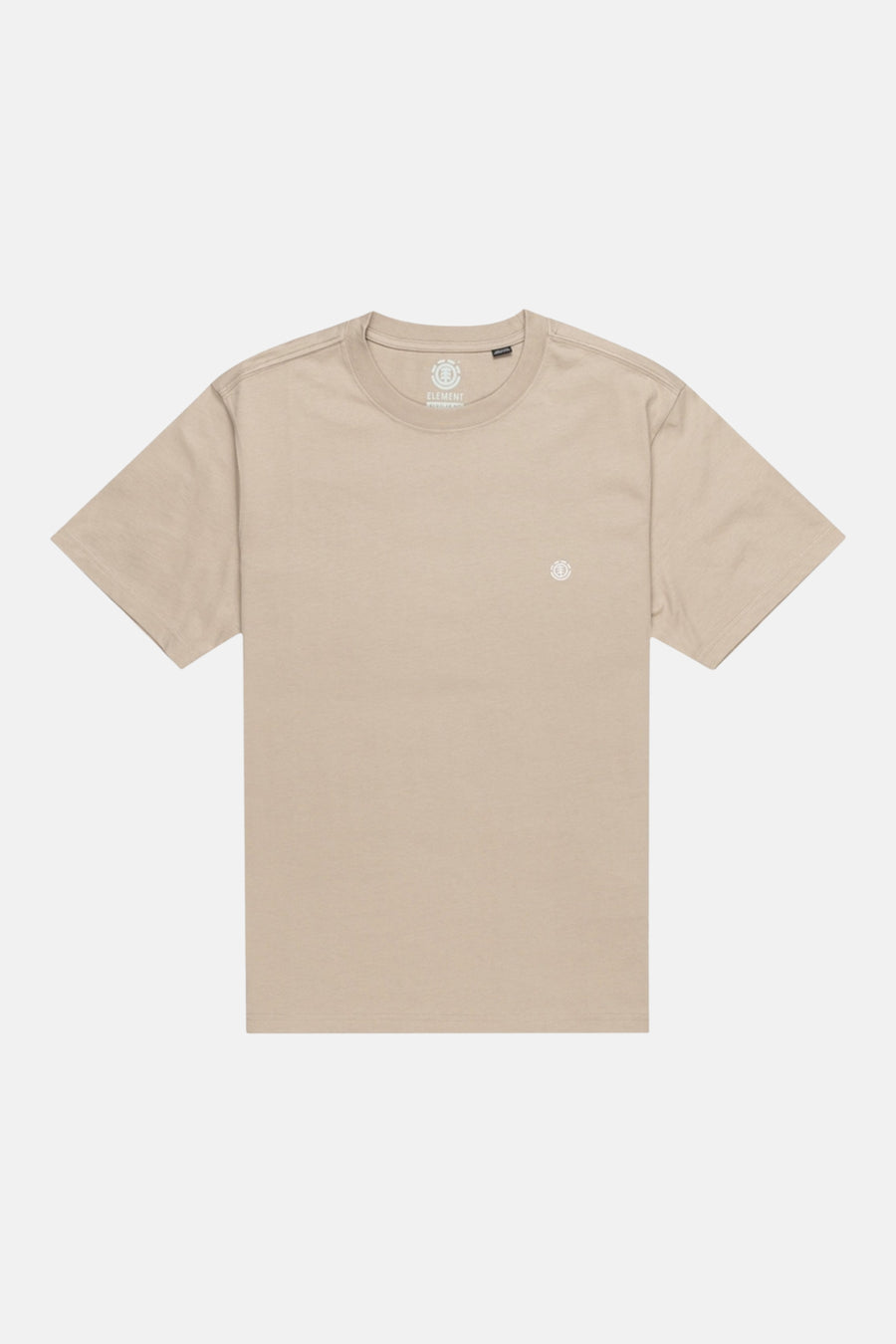 T-shirt beige à manches courtes d'ELEMENT, avec un petit logo sur la poitrine.
