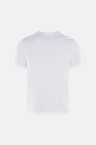 T-shirt blanc à manches courtes d'ELEMENT, couleur unie, impression sur le dos.