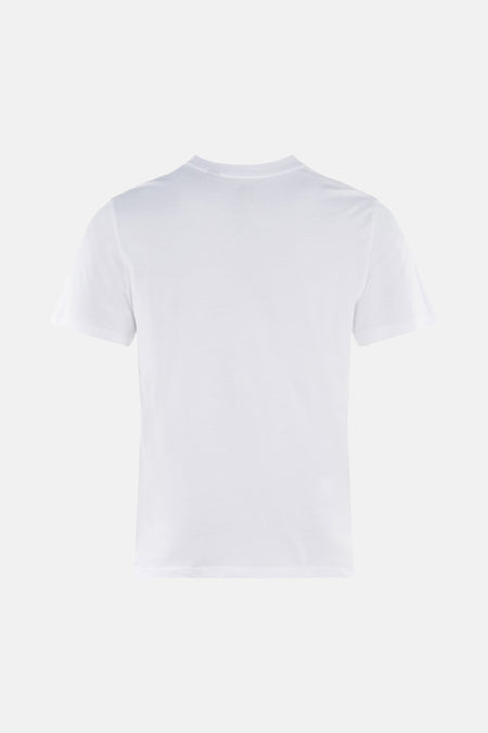 T-shirt blanc à manches courtes d'ELEMENT, couleur unie, impression sur le dos.