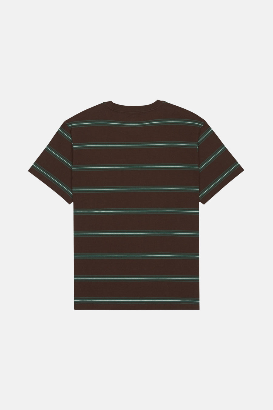 Bruin gestreept T-shirt.
