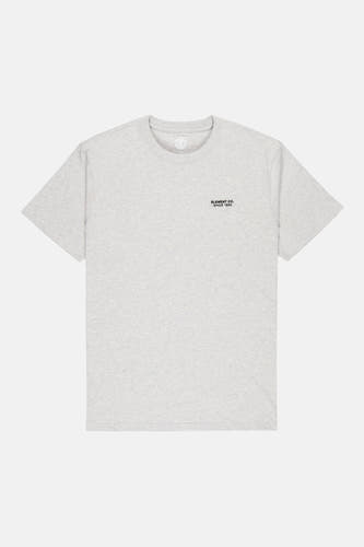 T-shirt gris à manches courtes d'ELEMENT, avec un petit logo sur la poitrine et un col rond.