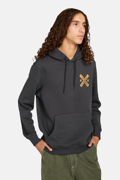 Gilet noir avec capuche d'ELEMENT, avec logo sur la poitrine et poche kangourou.