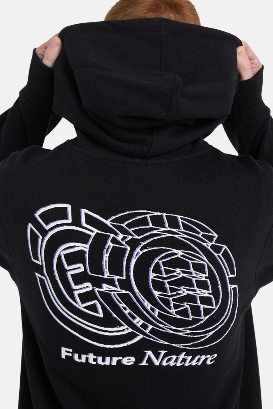 Gilet noir d'ELEMENTLEMENT avec cap, une im impression im sur sur sur sur le le le le " " Nature".