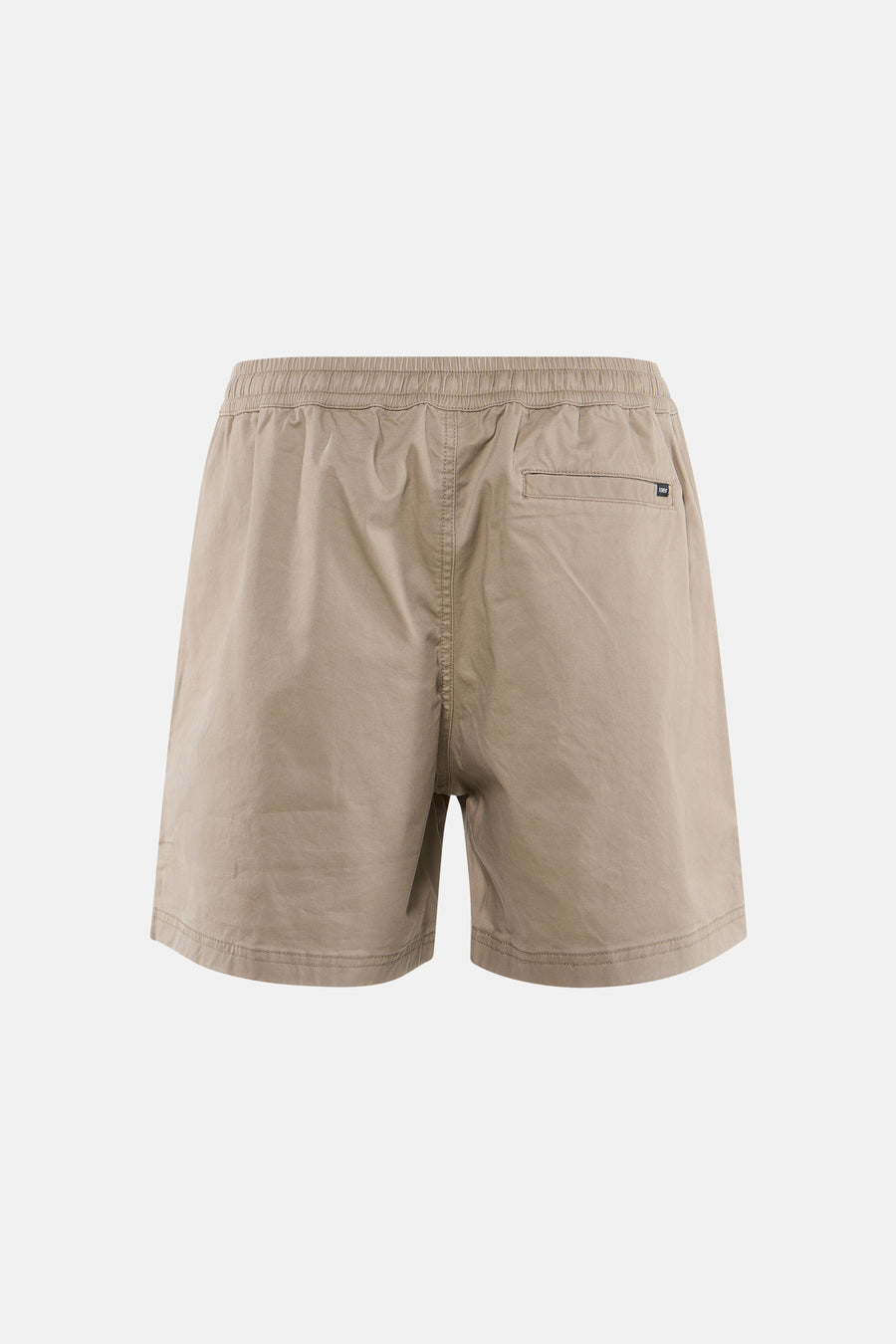 Short beige d'ELEMENT avec taille élastique et poche arrière, vue de dos.
