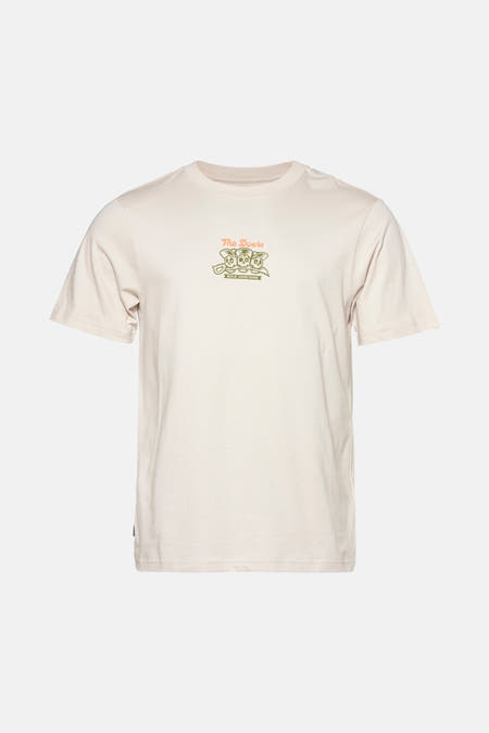 T-shirt écru à manches courtes d'ELEMENT, avec une impression graphique sur la poitrine.