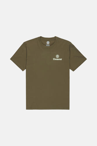 T-shirt vert avec manches courtes d'Element, avec logo sur la poitrine.