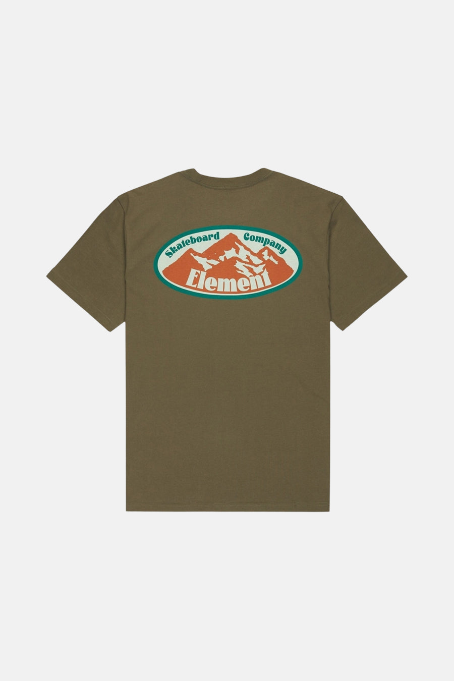 Olijfgroen T-shirt met 'Element'-logo.