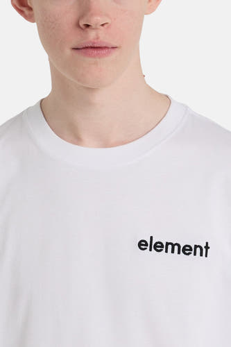 T-shirt blanc à manches courtes de ELEMENT, avec un design uni et un col rond classique.