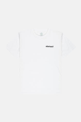 T-shirt blanc à manches courtes de ELEMENT, avec un petit logo noir sur la poitrine.