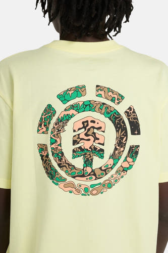 T-shirt jaune à manches courtes de ELEMENT, avec un imprimé rond au dos.