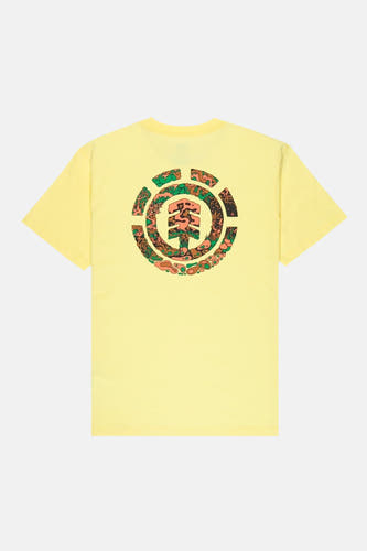 T-shirt jaune à manches courtes de ELEMENT, avec un motif graphique au dos.