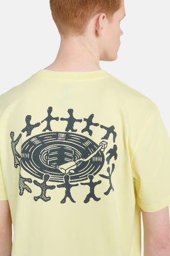 T-shirt jaune à manches courtes de ELEMENT, avec un imprimé graphique au dos.