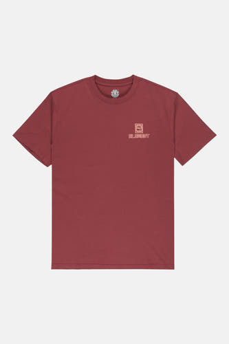 T-shirt à manches courtes rouge d'ELEMENT, avec un petit logo sur la poitrine.