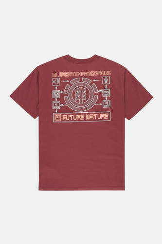 T-shirt à manches courtes rouge d'ELEMENT, avec un imprimé graphique au dos.