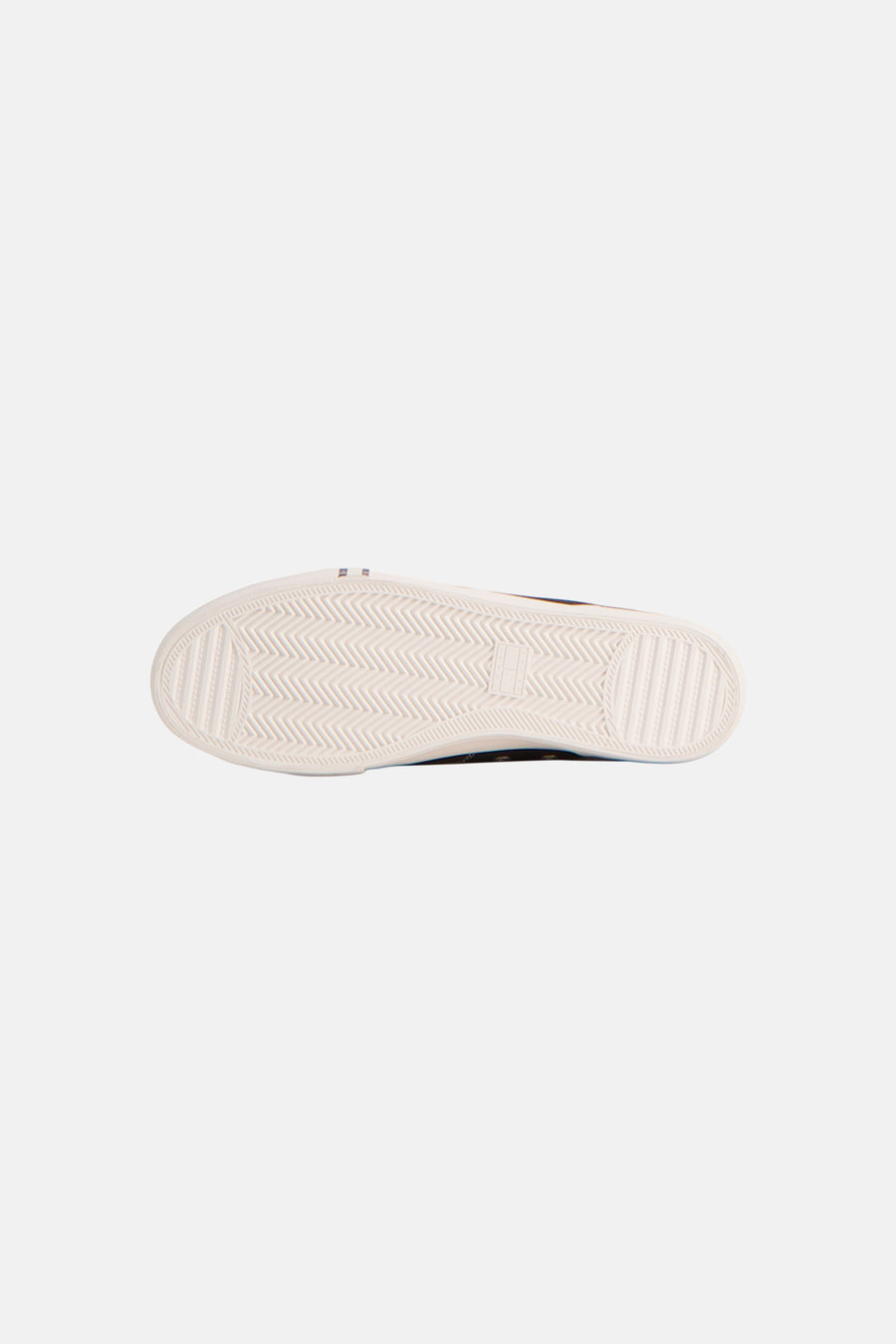 Baskets noires de TOMMY JEANS, avec semelle blanche à motif chevrons.
