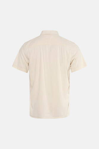 Chemise écru à manches courtes Quiksilver, avec un col soigné et une coupe droite.