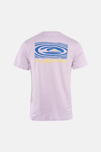 T-shirt à manches courtes violet de Quiksilver, avec un imprimé graphique au dos.