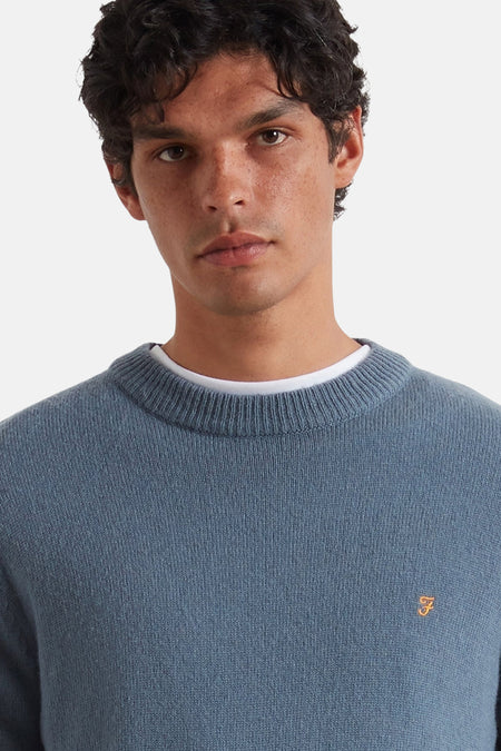 Pull à col rond - bleu