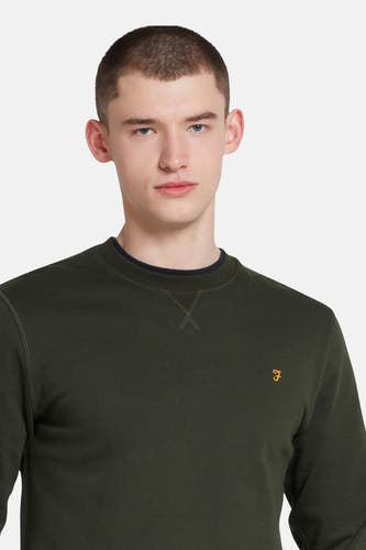 Sweater vert de FARAH avec une en r r r et un petit logo sur la poitrine.