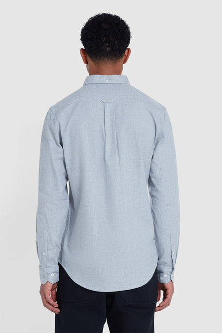 Gris, chemise à longues manches de FARAH, avec colletage et une encolure arrondie à l'arrière.