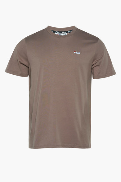 T-shirt à manches courtes Bruine de FILA avec petit logo sur la poitrine, col rond et bord côtelé au col