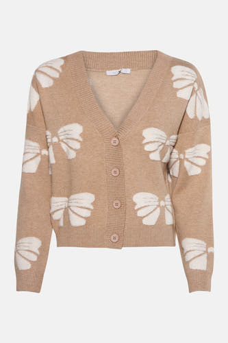 Gilet beige de HAILYS, avec un motif de rayures blanches.