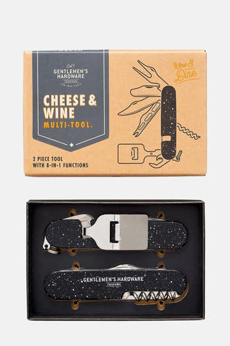 Ensemble de fromage et de vin multicolore de Gentlemen's Hardware, avec emballage cadeau et diverses fonctionnalités.