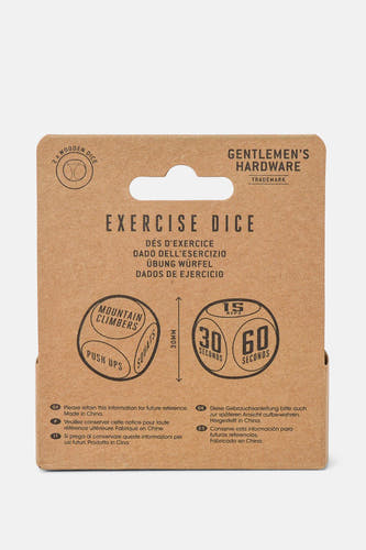 Pierres à jouer multicolores cade Gent de Gentlemen's Hardware avec des noms d'exercice et une indication des secondes.