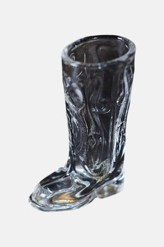 Cadeau en verre en forme de bateau de Gentlemen's Hardware, aspect marbre noir et blanc, avec texture brillante et motifs en relief détaillés, vue de face