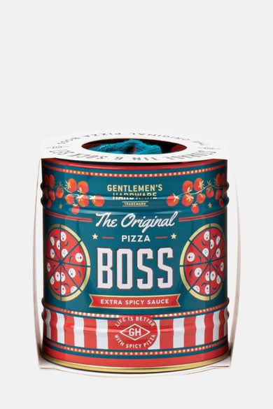 Sac cadeau multicolore de Gentlemen's Hardware, emballé dans une boîte à thème pizza.