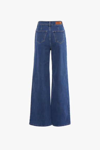 Jean denim bleu large de Lee Cooper, vu de l'arrière, avec des détails sur les poches.
