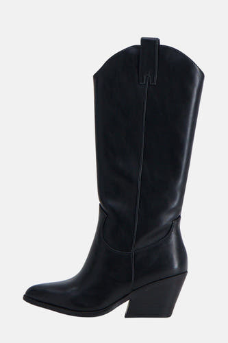 Chaussures noires de GOLD AND GOLD, avec un nez pointu et une semelle compensée dans le style western.