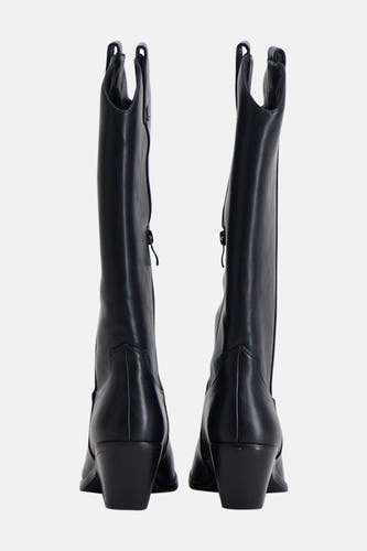 Bottes noires de GOLD AND GOLD, vues par derrière avec une fente et une fermeture éclair sur le côté.