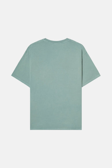 T-shirt vert de mantes courtes cour POMOMII, dos dosé.