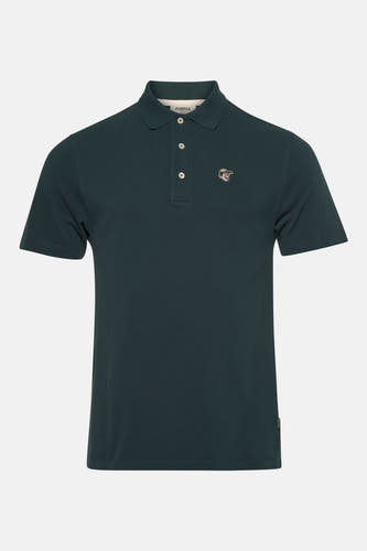 Polo vert de mantes courtes POMIIPEII, avec logo logo brodé sur la poitrine et fermeture à boutons.