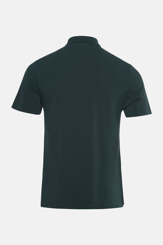 Polo vert de mantes courtes cour POMOMII, vu vu arrière.