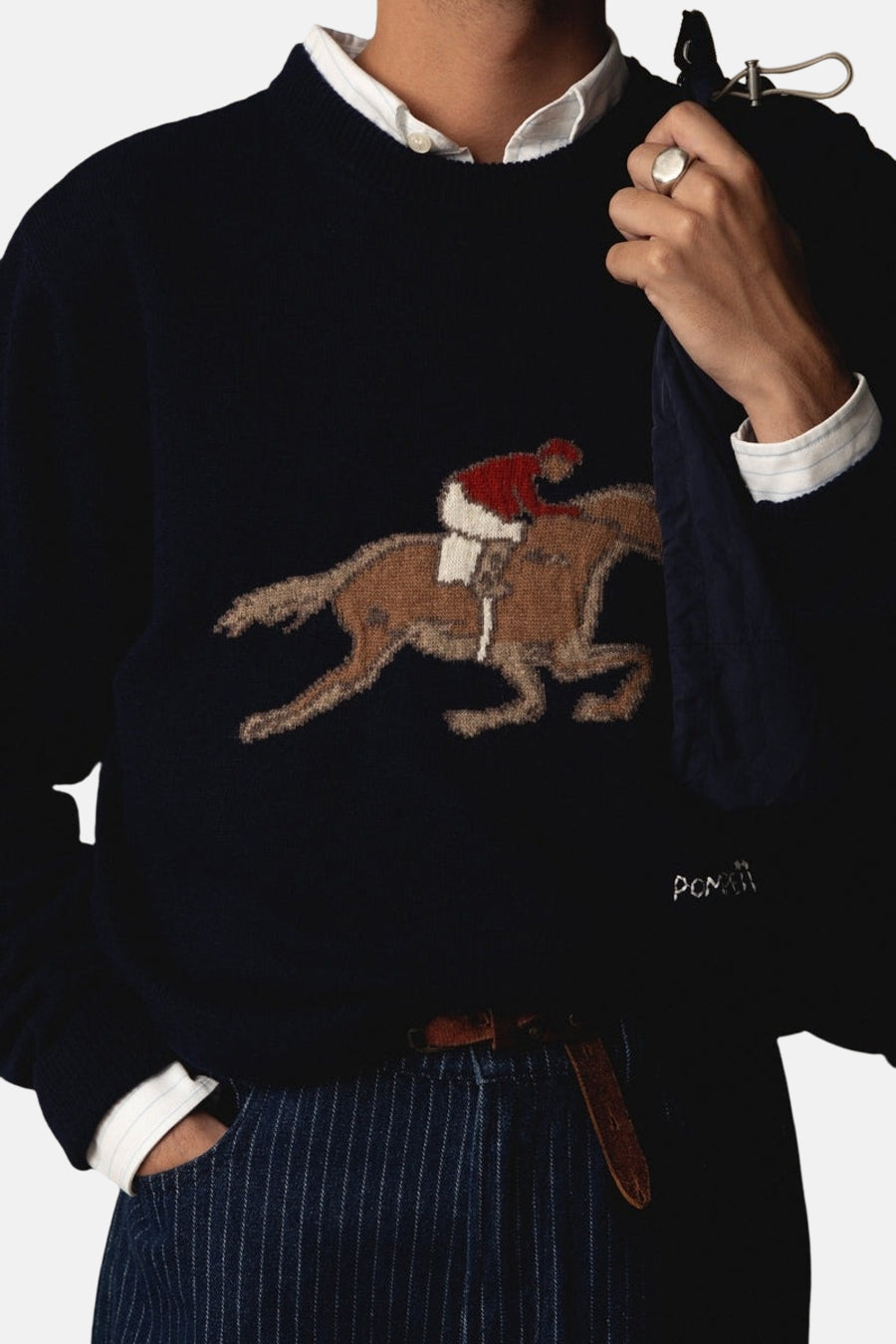 Pull à col rond - bleu - POMPEII - 1