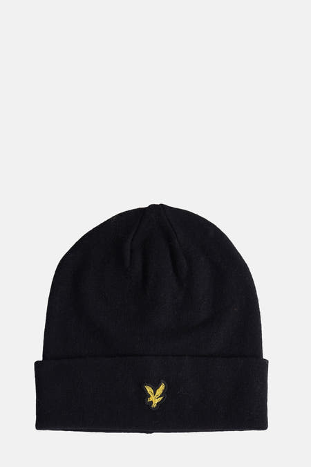 Gilet noir Lyle & Scott, avec un logo brodé sur la poitrine.
