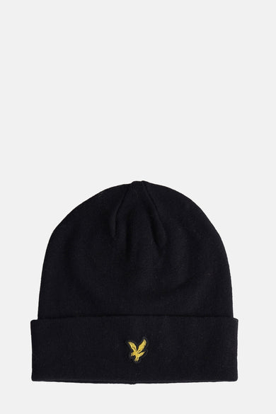 Gilet noir Lyle & Scott, avec un logo brodé sur la poitrine.