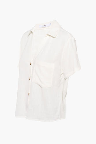 Chemise &agrave; manches courtes - beige