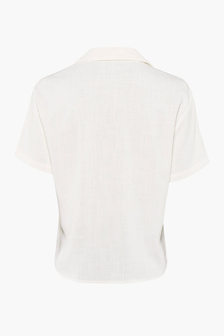Chemise beige à manches courtes de HAILYS, dos avec texture légère et matériau structuré
